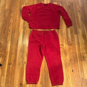 Banana Republic Rich Red Sweatshirt and sweatpants set.
